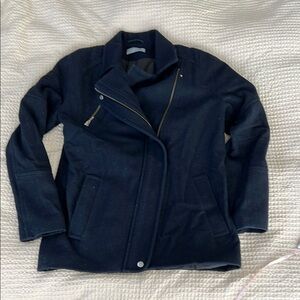 Womens S Navy wool zippered blazer